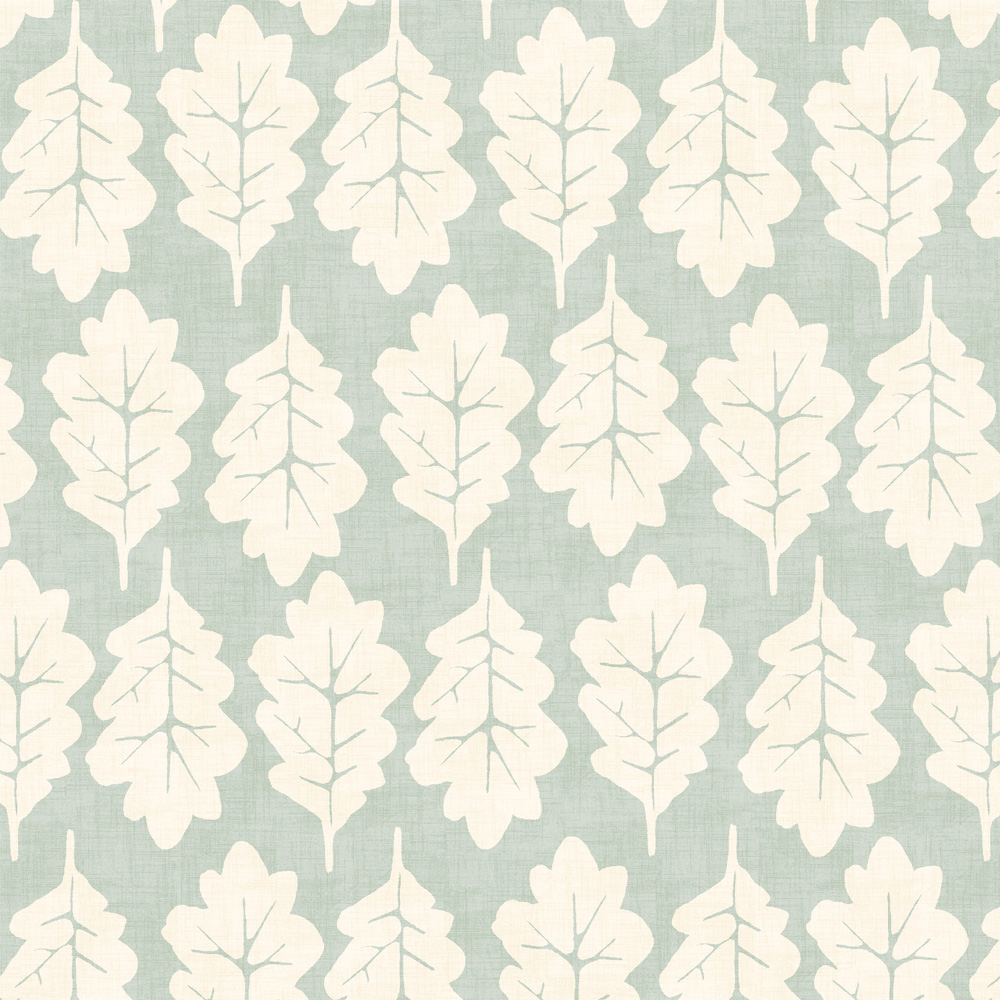 Oak Leaf Duckegg Fabric by iLiv