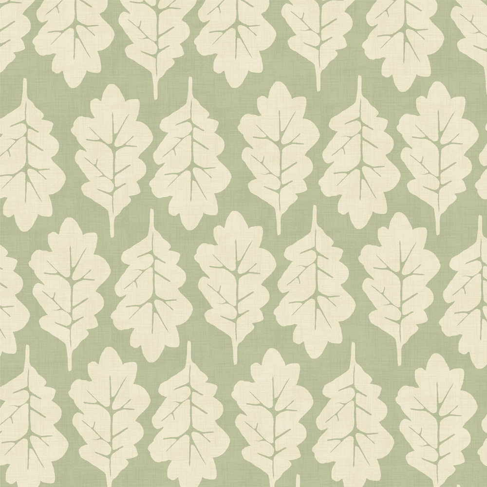 Oak Leaf Lemongrass Fabric by iLiv