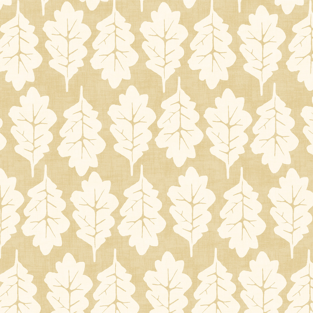 Oak Leaf Ochre Fabric by iLiv