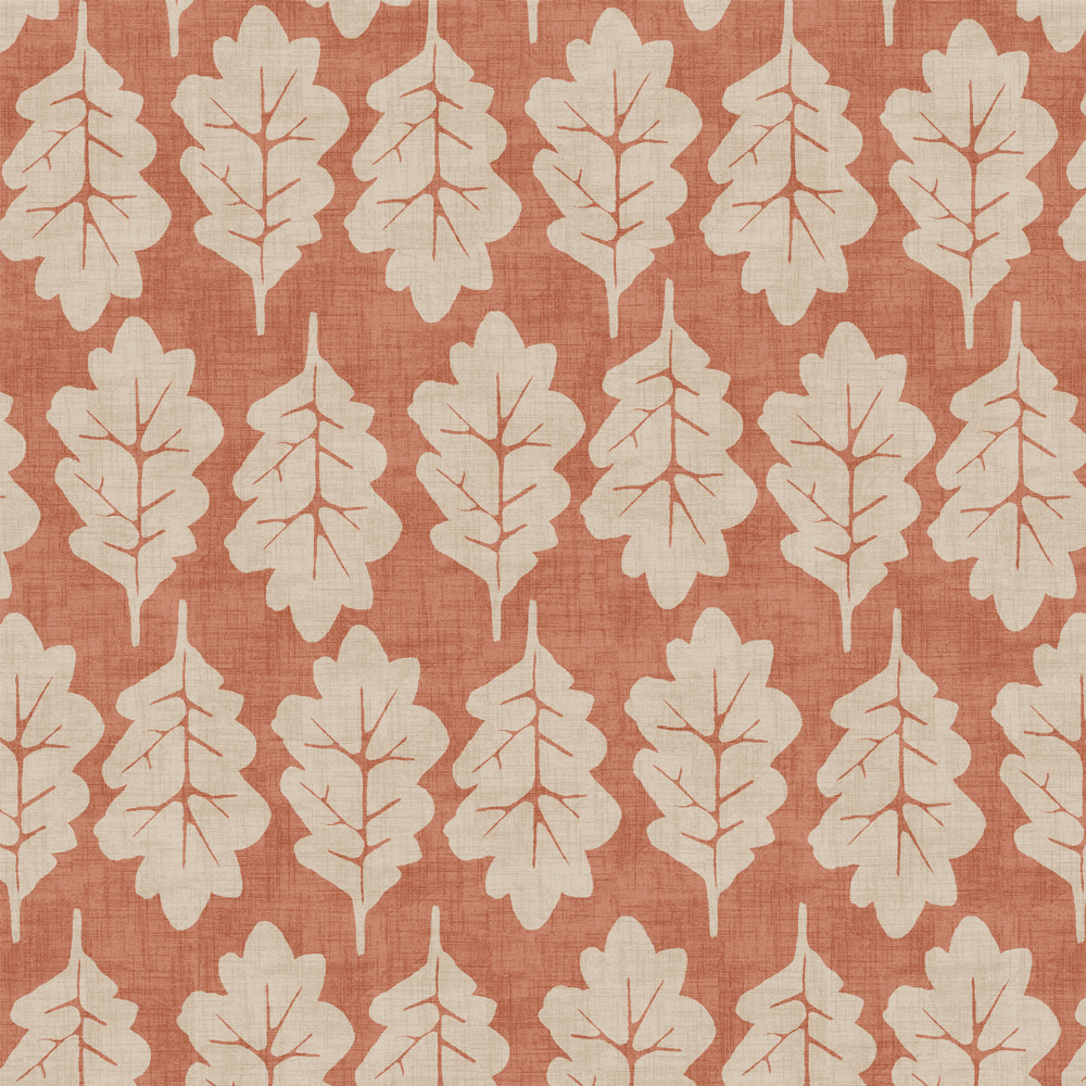 Oak Leaf Paprika Fabric by iLiv