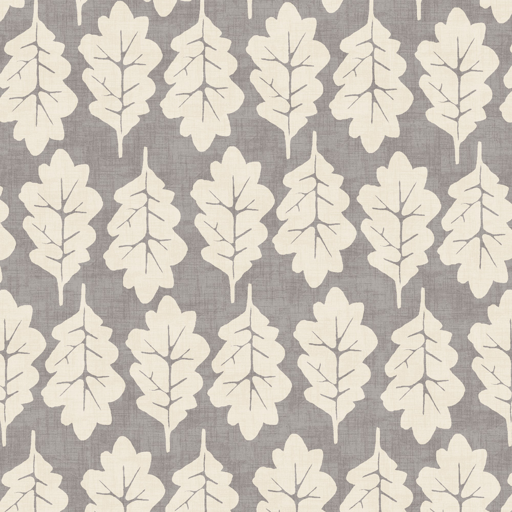 Oak Leaf Pewter Fabric by iLiv
