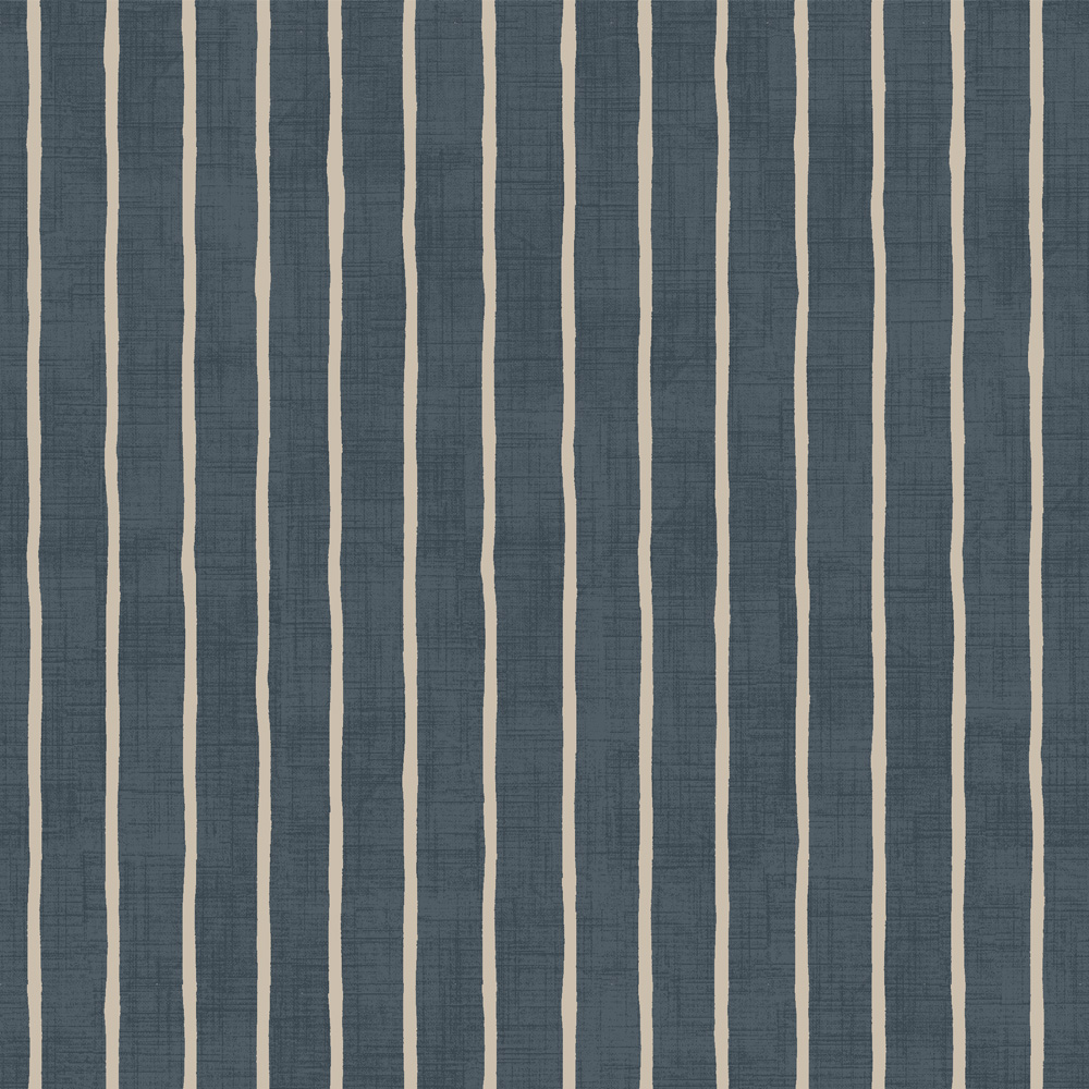Pencil Stripe Midnight Fabric by iLiv