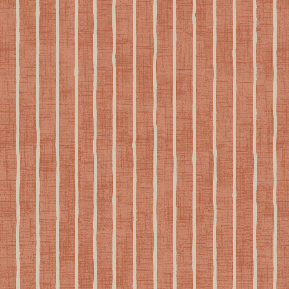 Pencil Stripe Paprika Fabric by iLiv