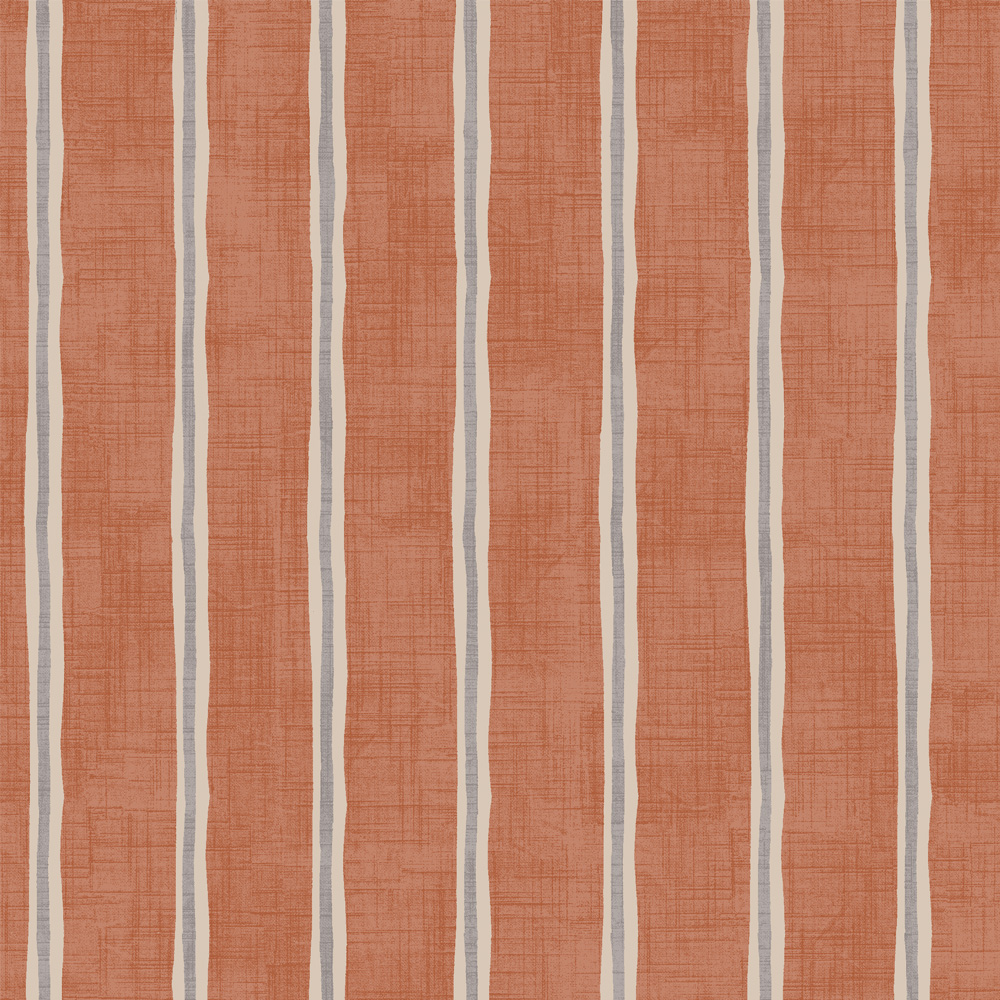 Rowing Stripe Paprika Fabric by iLiv