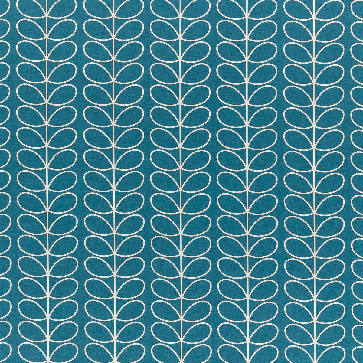 Linear Stem Deep Duck Egg Fabric by Orla Kiely