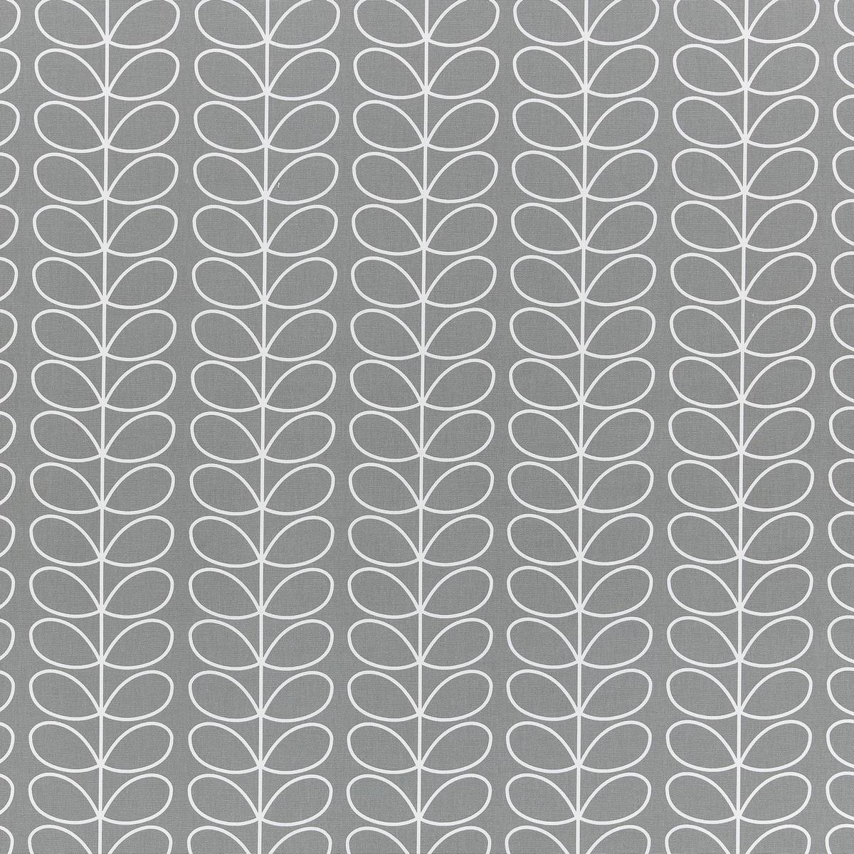 Linear Stem Silver Fabric by Orla Kiely