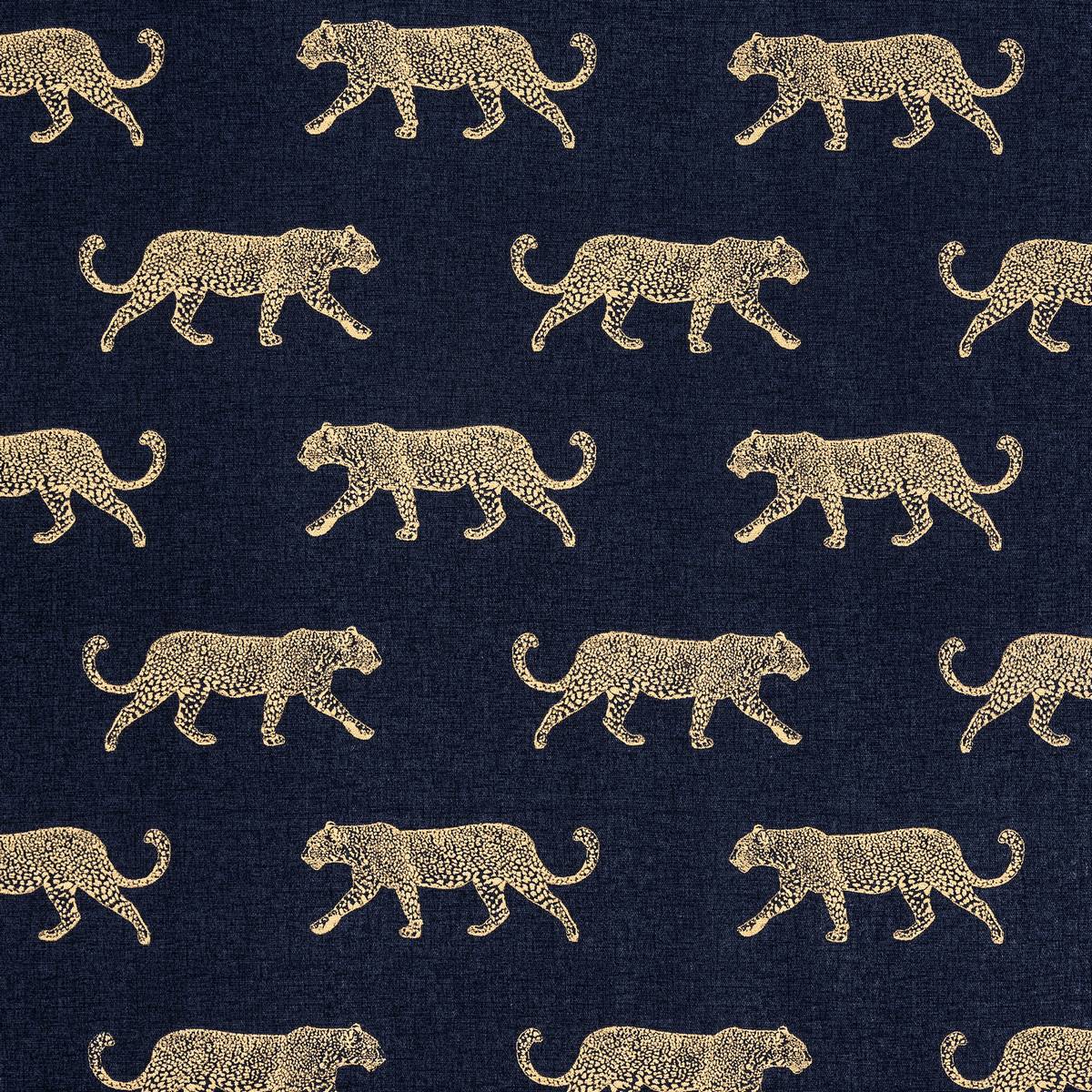 Leopard Panama Indigo Fabric by Fryetts