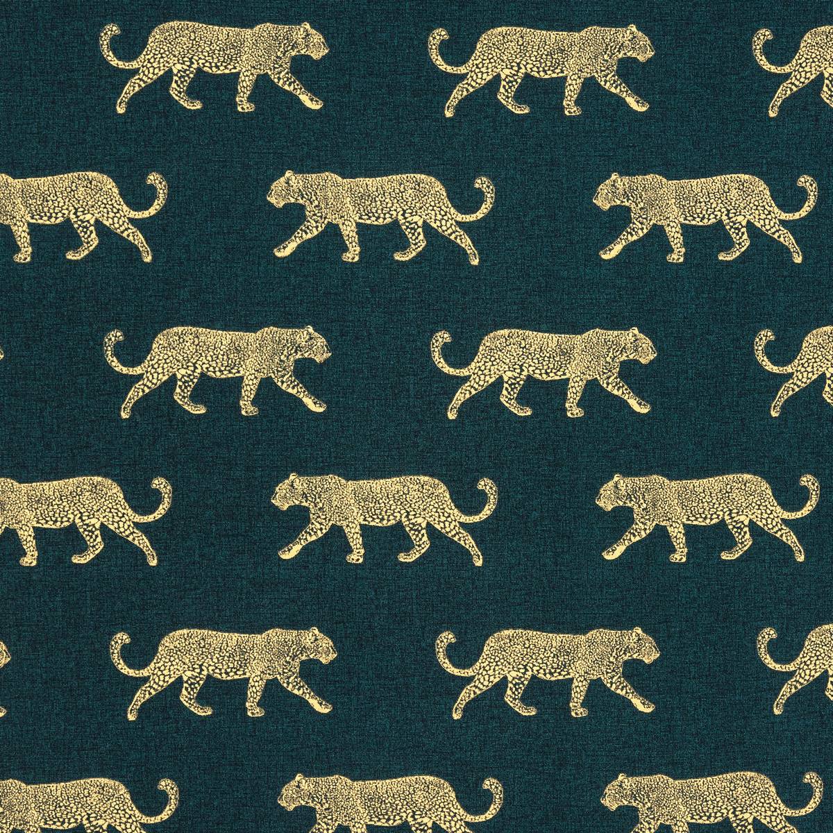 Leopard Panama Teal Fabric by Fryetts