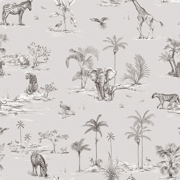 Safari African Grey Fabric by Fibre Naturelle