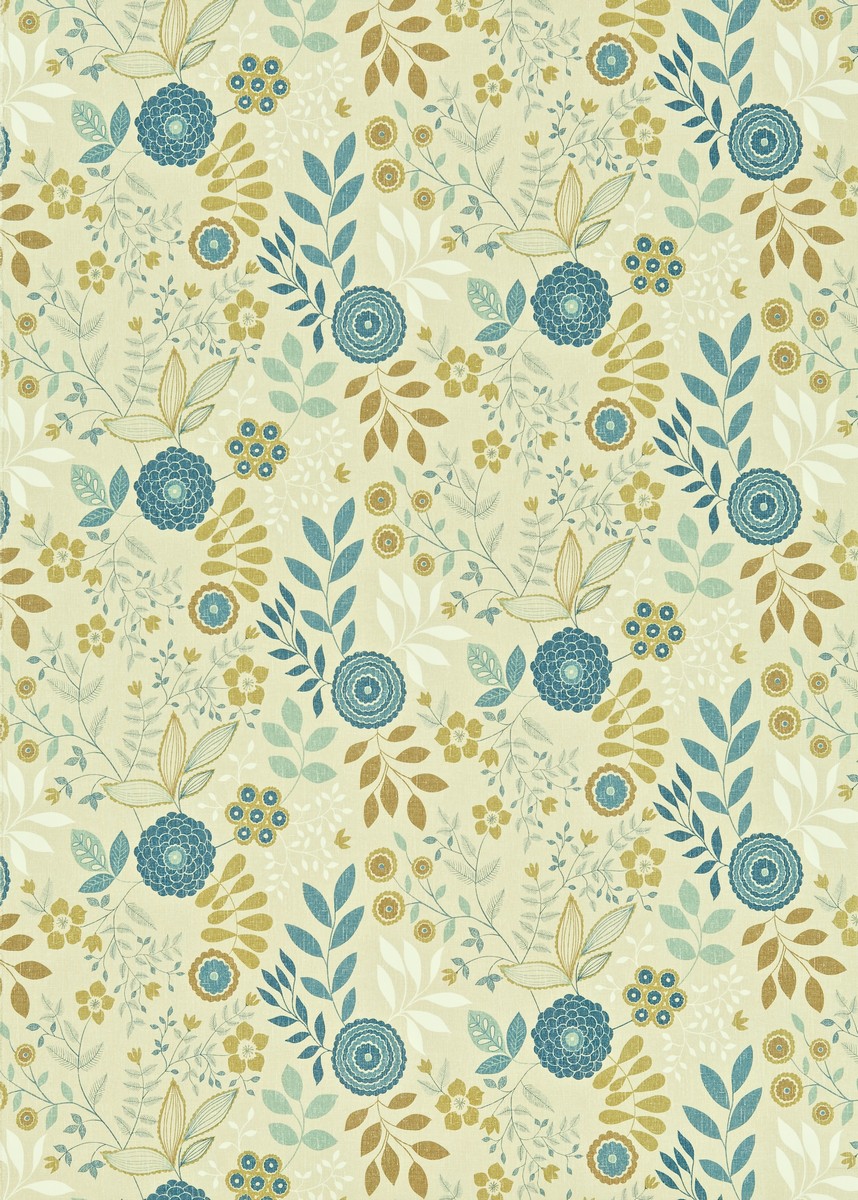 Aria Aqua/Blue/Lime Fabric by Harlequin
