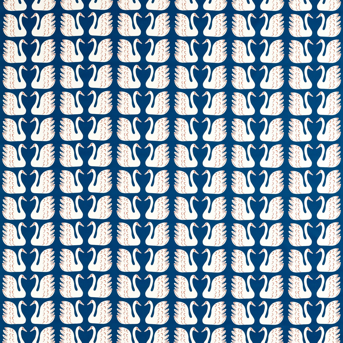 Swim Swam Swan Denim Fabric by Scion