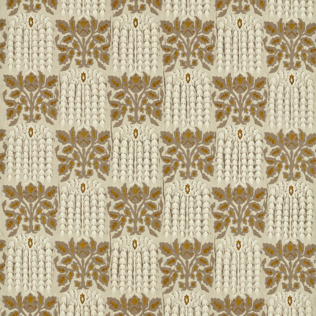 Nirvani Embroidery Antique Gold Fabric by Zoffany