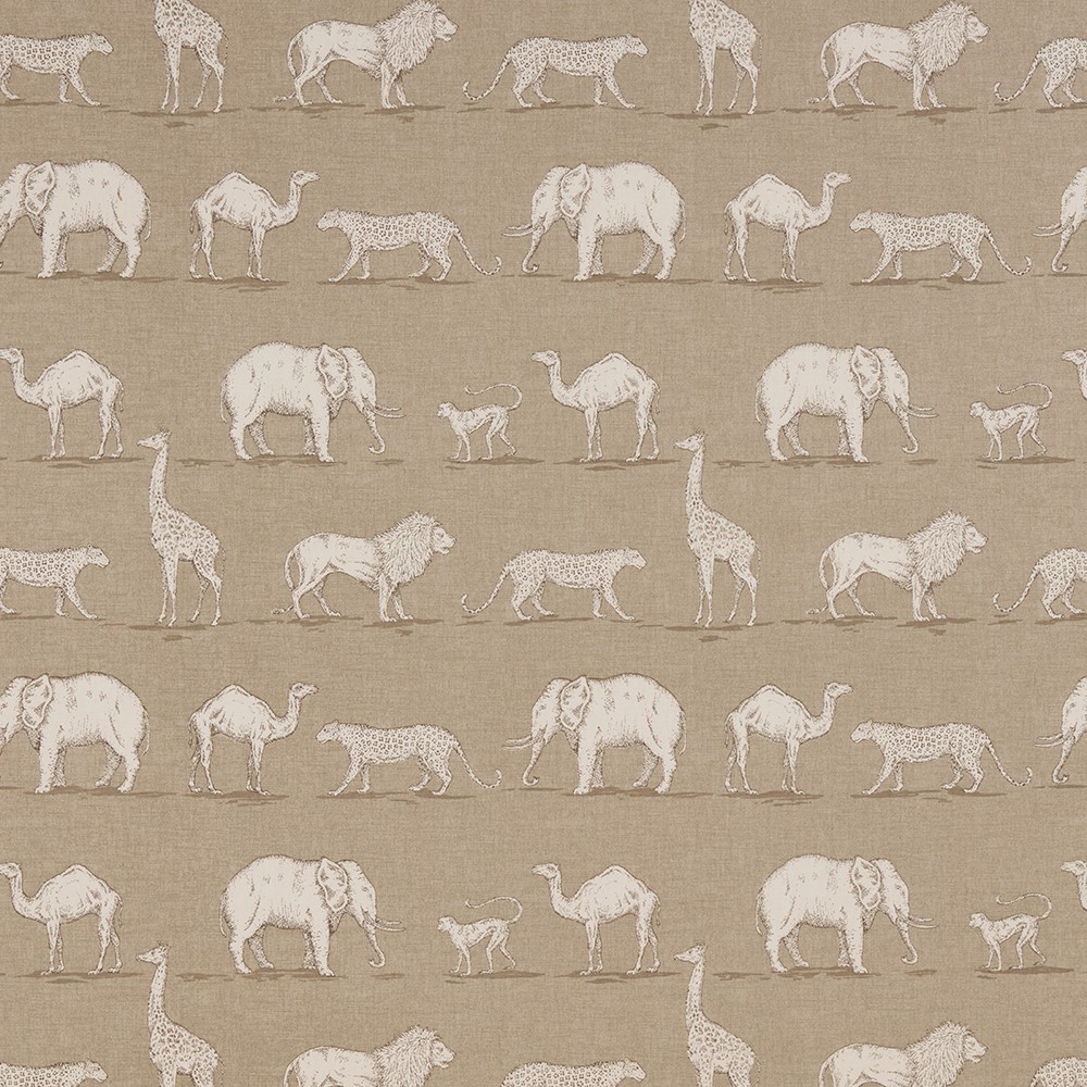 Prairie Animals Almond Fabric by iLiv