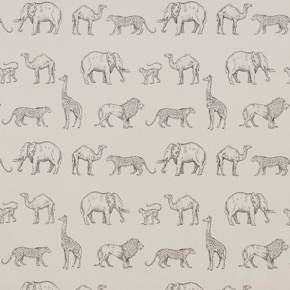 Prairie Animals Anthracite Fabric by iLiv