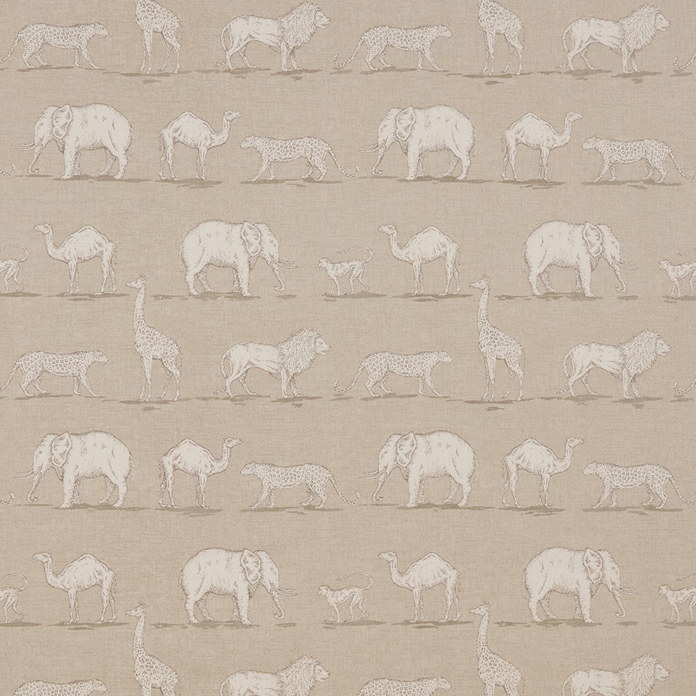 Prairie Animals Linen Fabric by iLiv