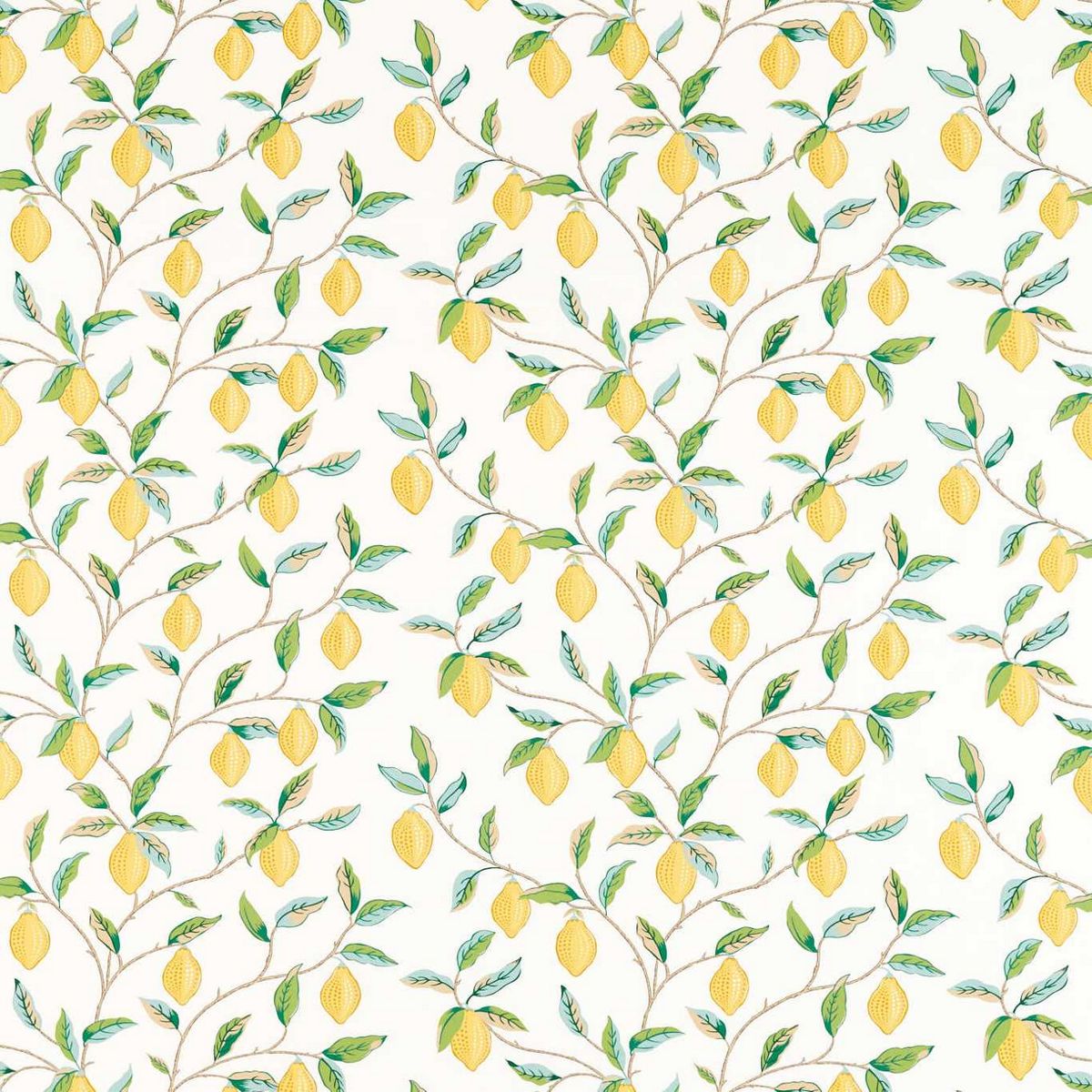 Lemon Tree Lemon/ Bayleaf Fabric by William Morris & Co.