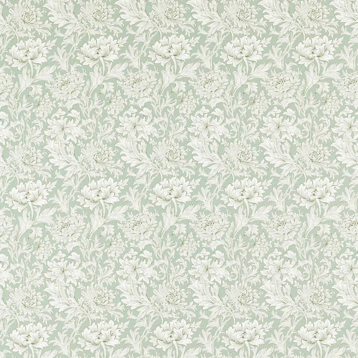 Chrysanthemum Toile Willow Fabric by William Morris & Co.