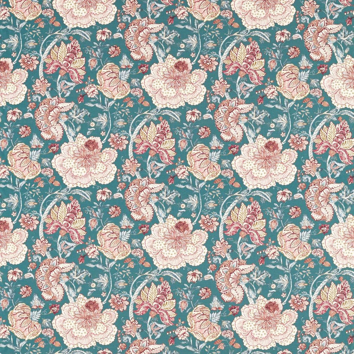 Lucienne Teal Fabric by Clarke & Clarke