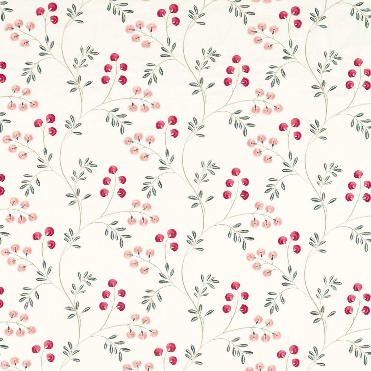 Rochelle Blush/Raspberry Fabric by Clarke & Clarke