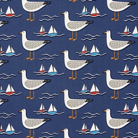 Gull Navy Fabric by Fryetts