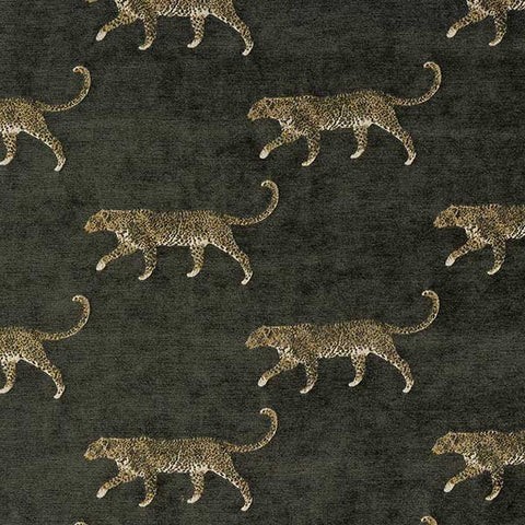 Leopard Grey Fabric by Fryetts