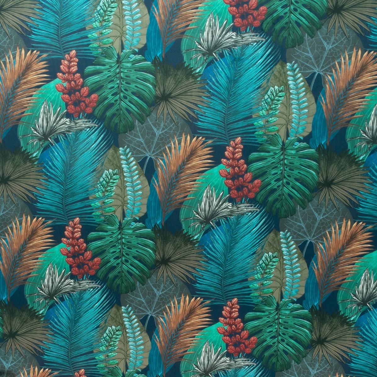 Rainforest Kingfisher Fabric by Fibre Naturelle