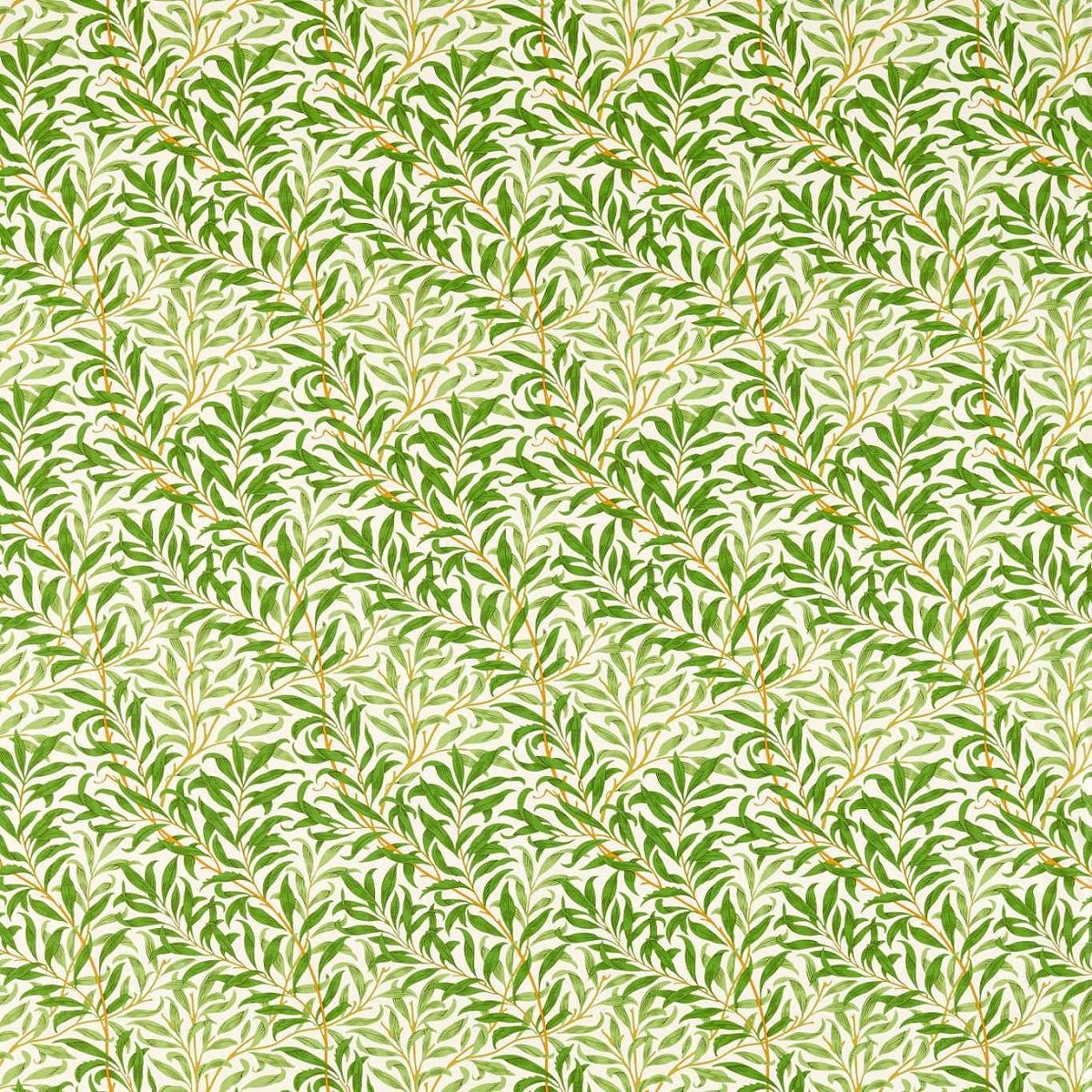 Willow Bough Leaf Green Fabric by William Morris & Co.