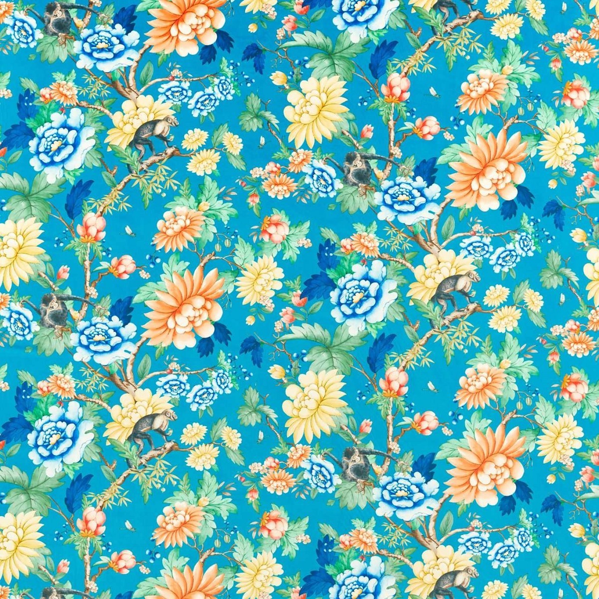 Sapphire Garden Sapphire Velvet Fabric by Wedgwood