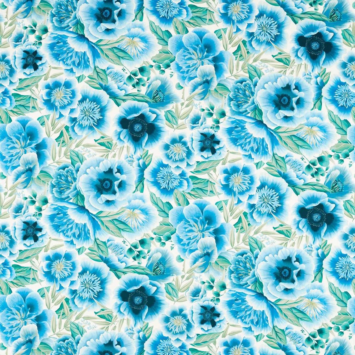Marsha Delft/Lagoon/Porcelain Fabric by Harlequin