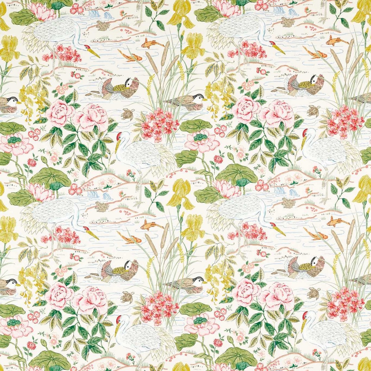Crane & Frog Lotus Pink/Gosling Fabric by Sanderson