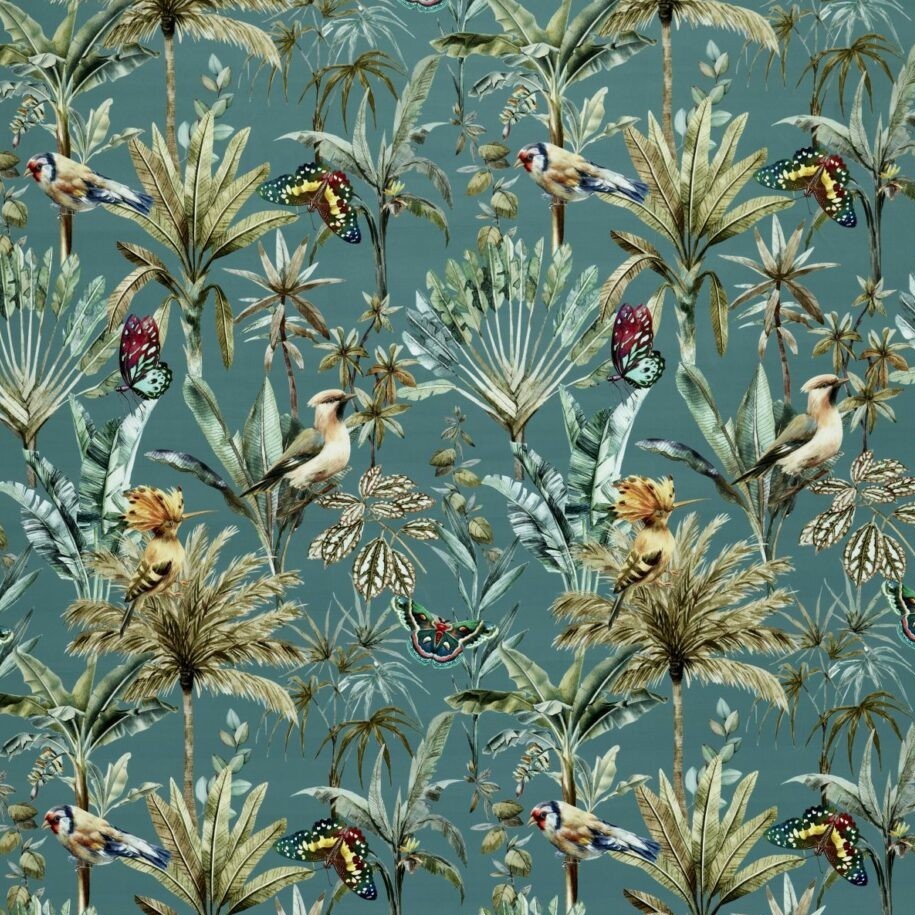 Fiji Teal Fabric by Ashley Wilde