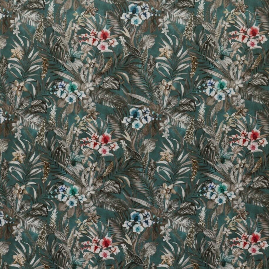 Kew Teal Fabric by Ashley Wilde