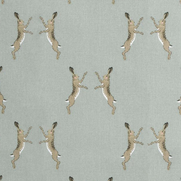 Boxing Hares Fabric by Sophie Allport