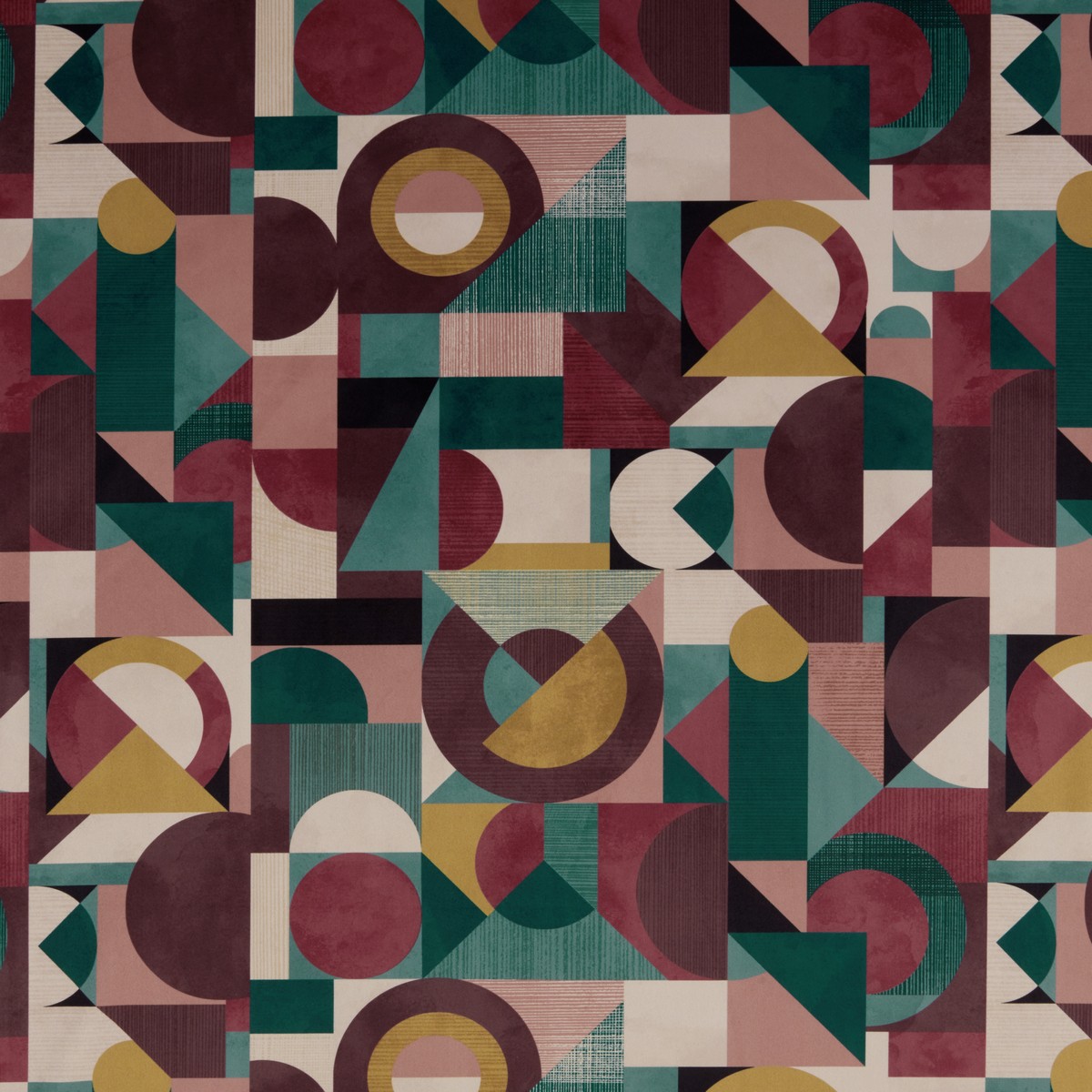 Geometrica Velvet Bilberry Fabric by iLiv