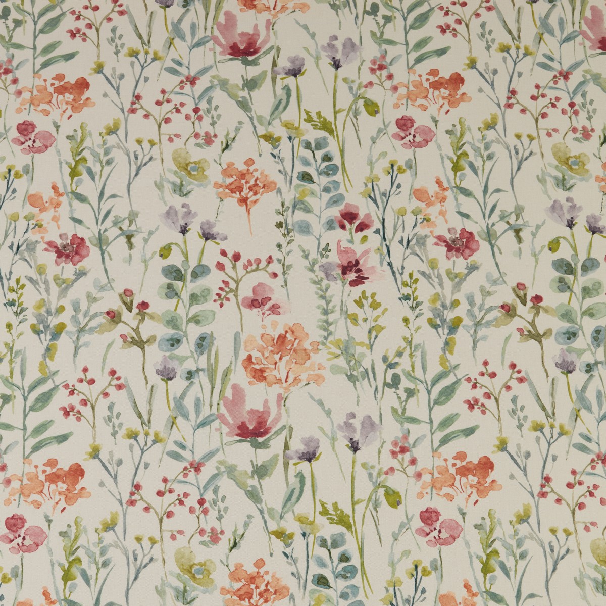 Wild Flowers Clementine Fabric by iLiv
