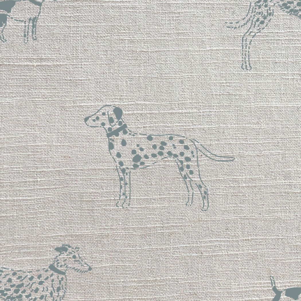 Fetch Duck Egg Linen Fabric by Sophie Allport