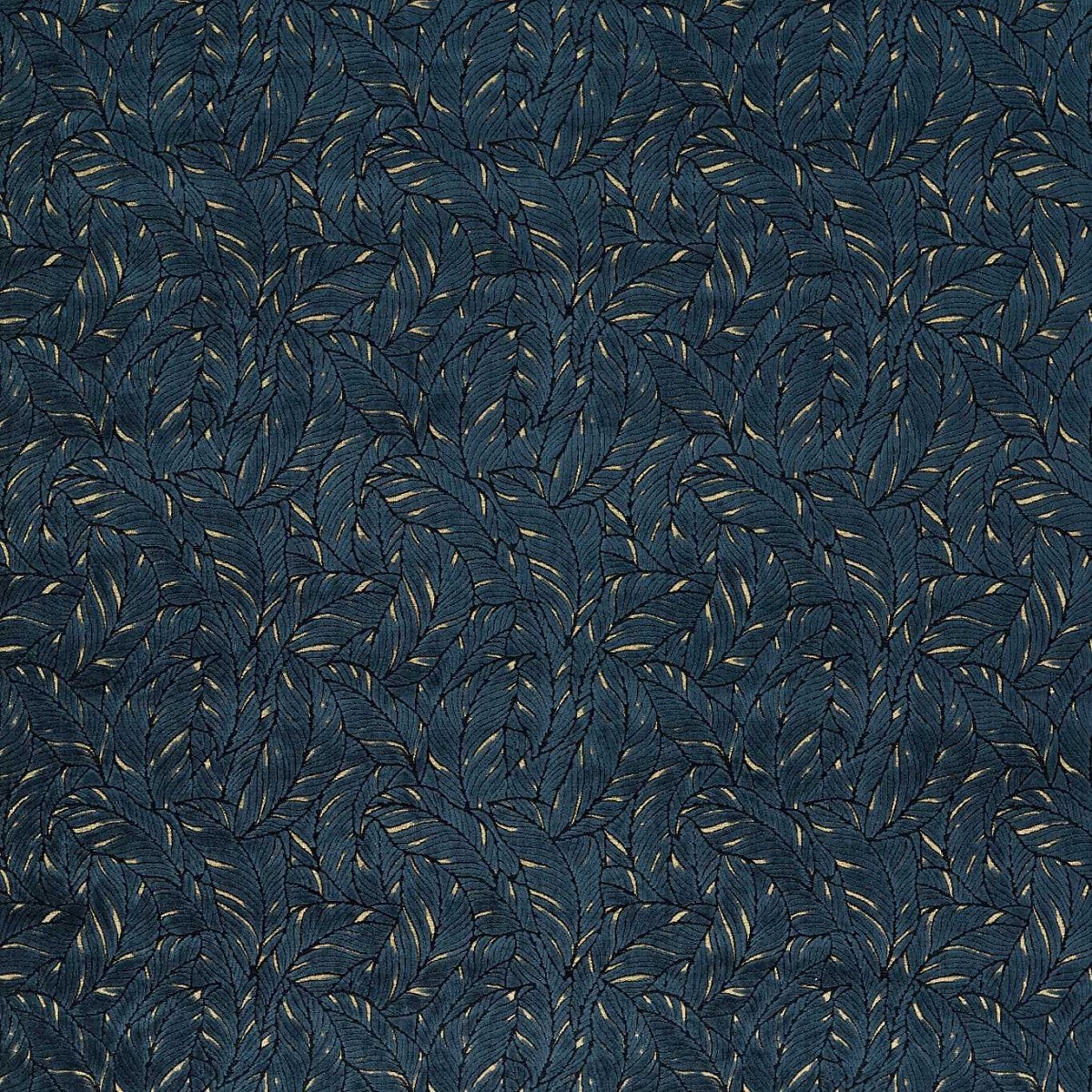 Selva Midnight/Gold Fabric by Clarke & Clarke