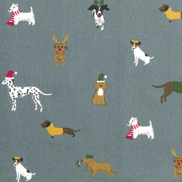Christmas Dogs Fabric by Sophie Allport
