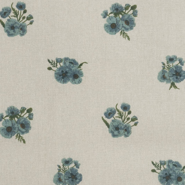 Poppies Blue Fabric by Sophie Allport