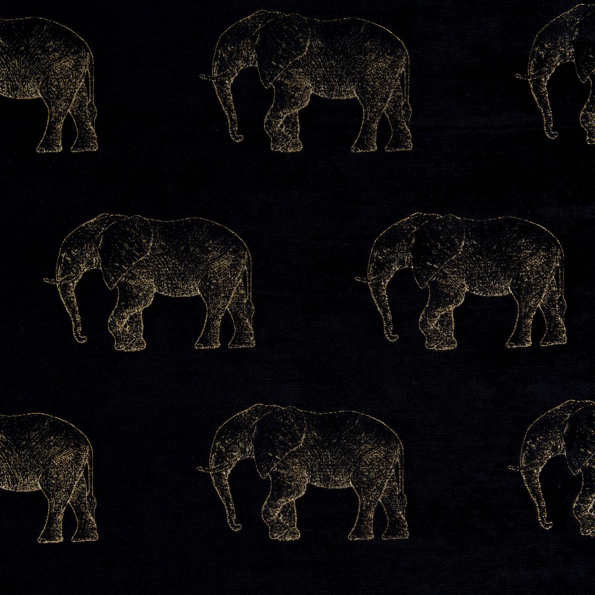 Elephant Noir Fabric by Porter & Stone
