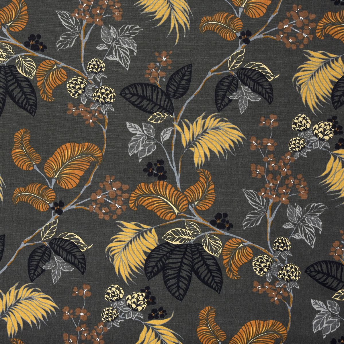 St Lucia Charcoal Fabric by Fryetts