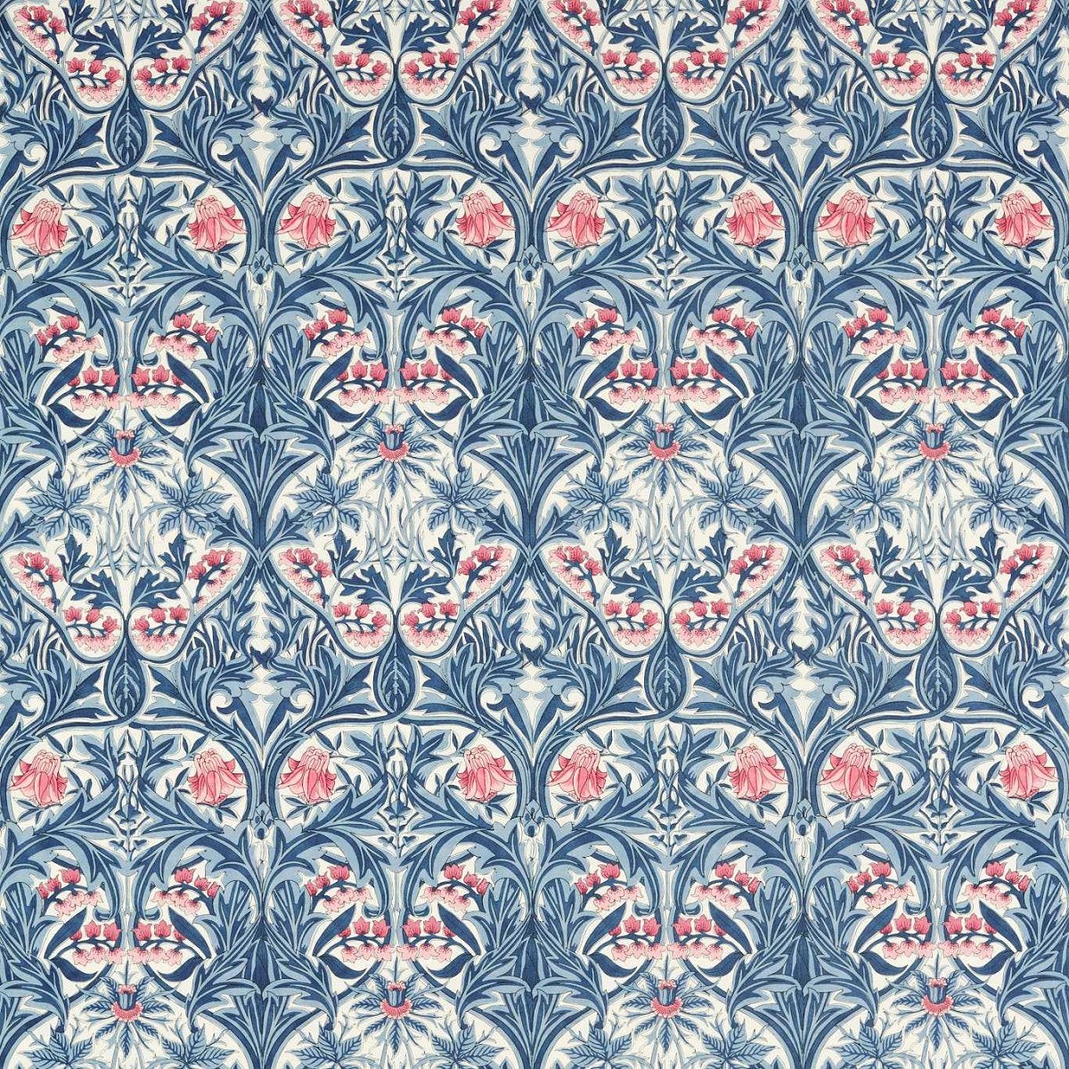 Bluebell Indigo/Rose Fabric by William Morris & Co.