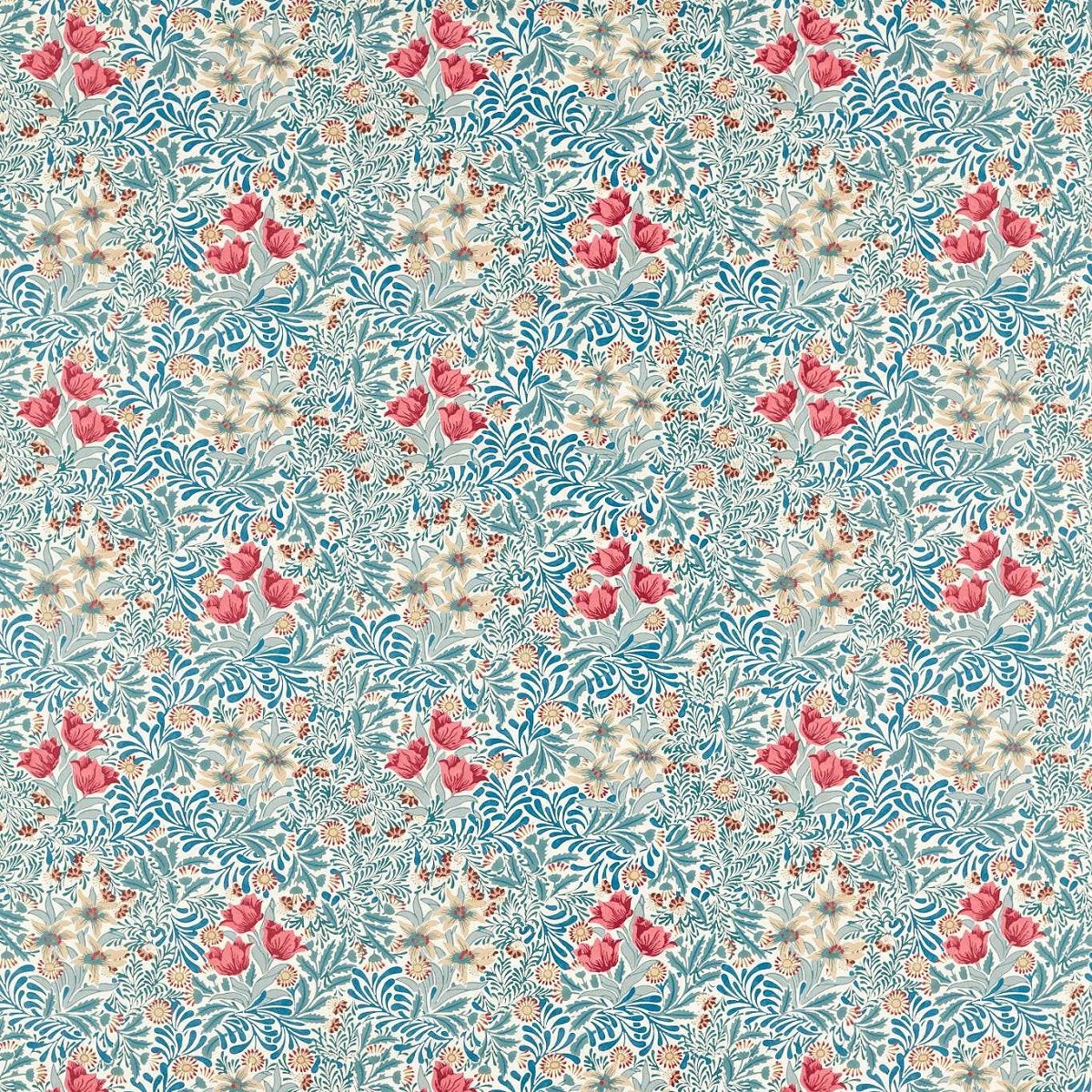 Bower Barbed Berry/Indigo Fabric by William Morris & Co.
