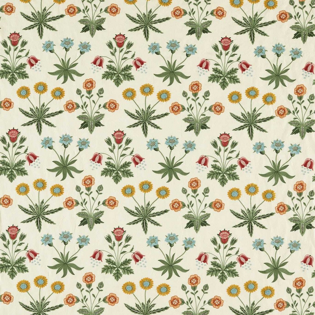 Daisy Embroidery Cream/Multi Fabric by William Morris & Co.