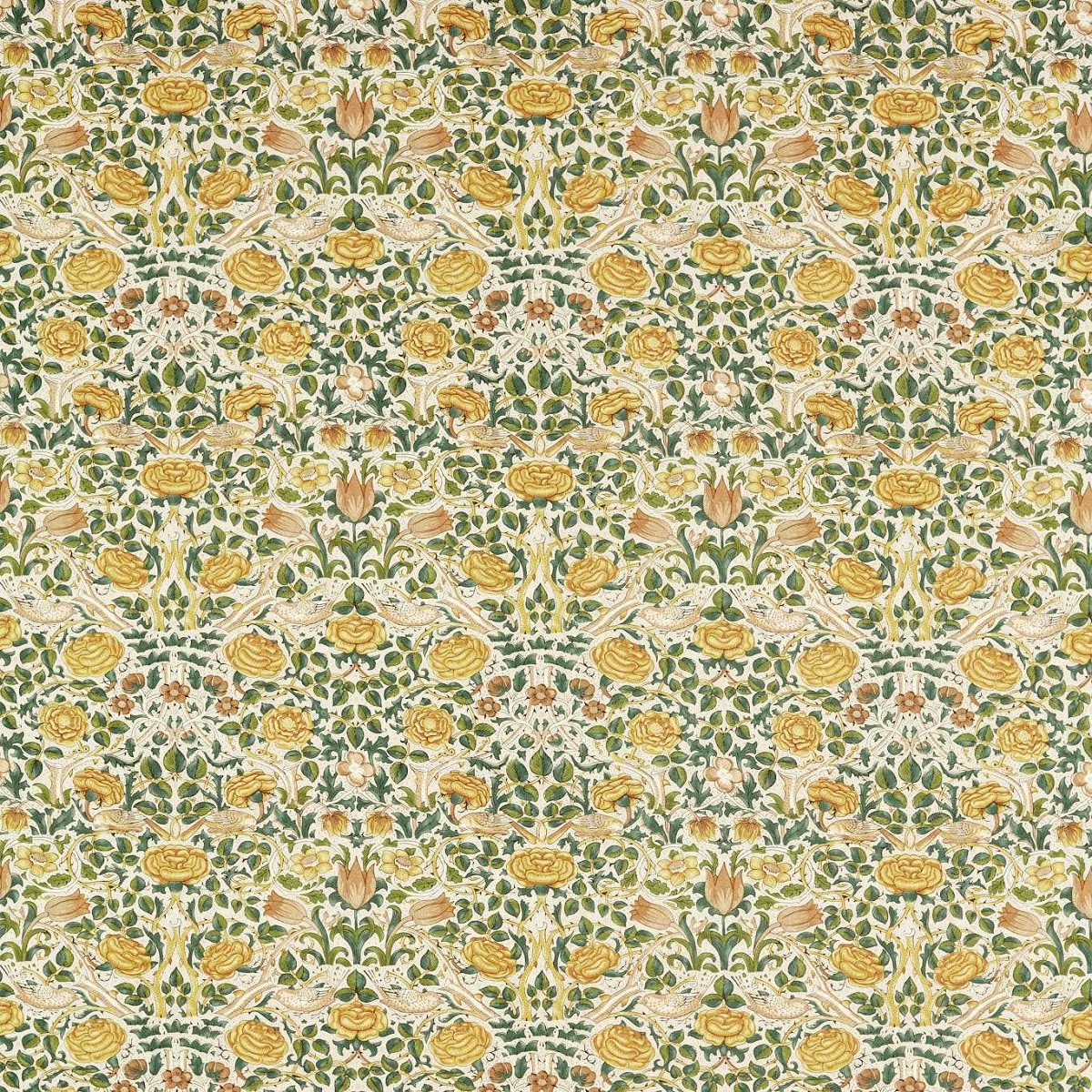 Rose Weld/Leaf Green Fabric by William Morris & Co.