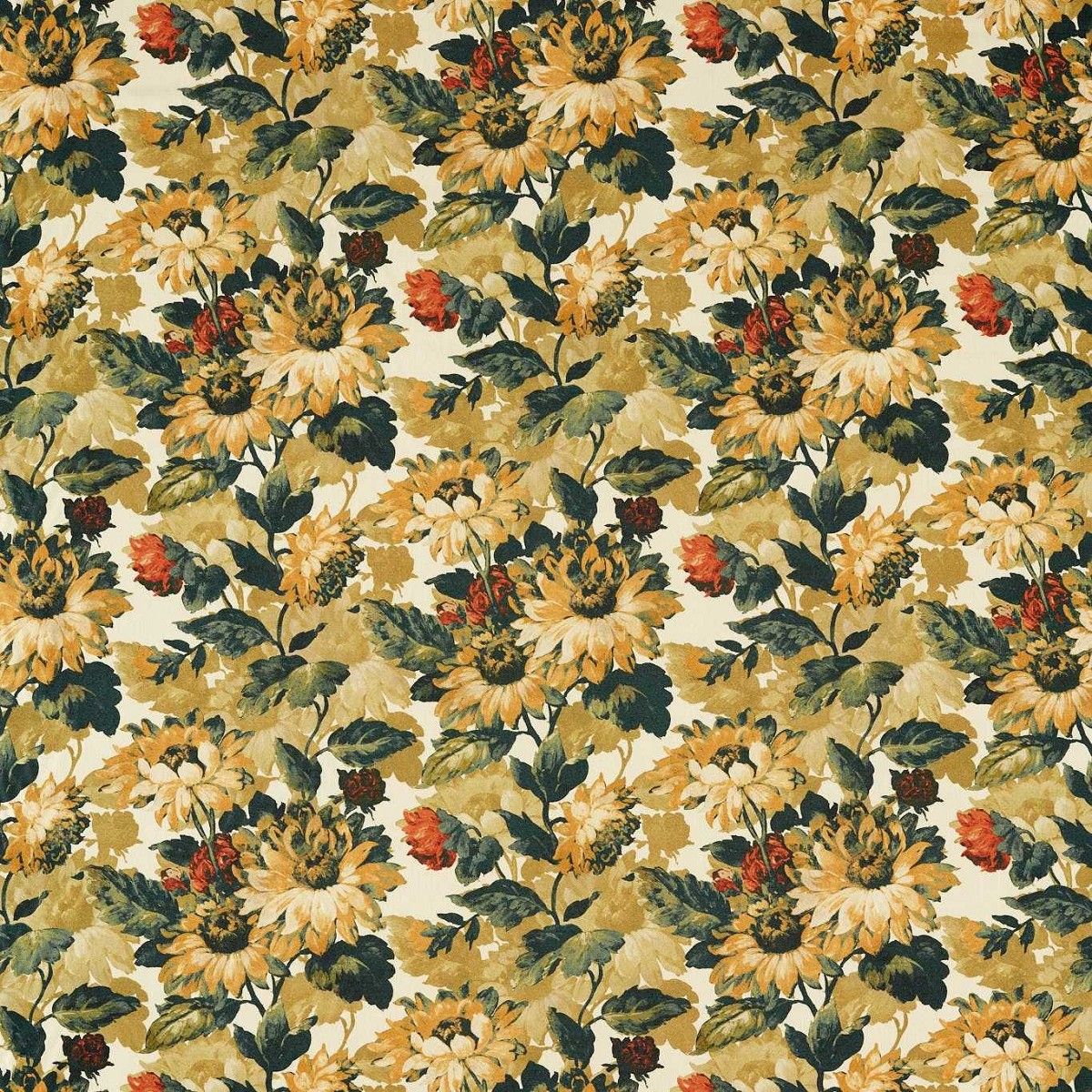 Sunforest Olive/Russet Fabric by Clarke & Clarke