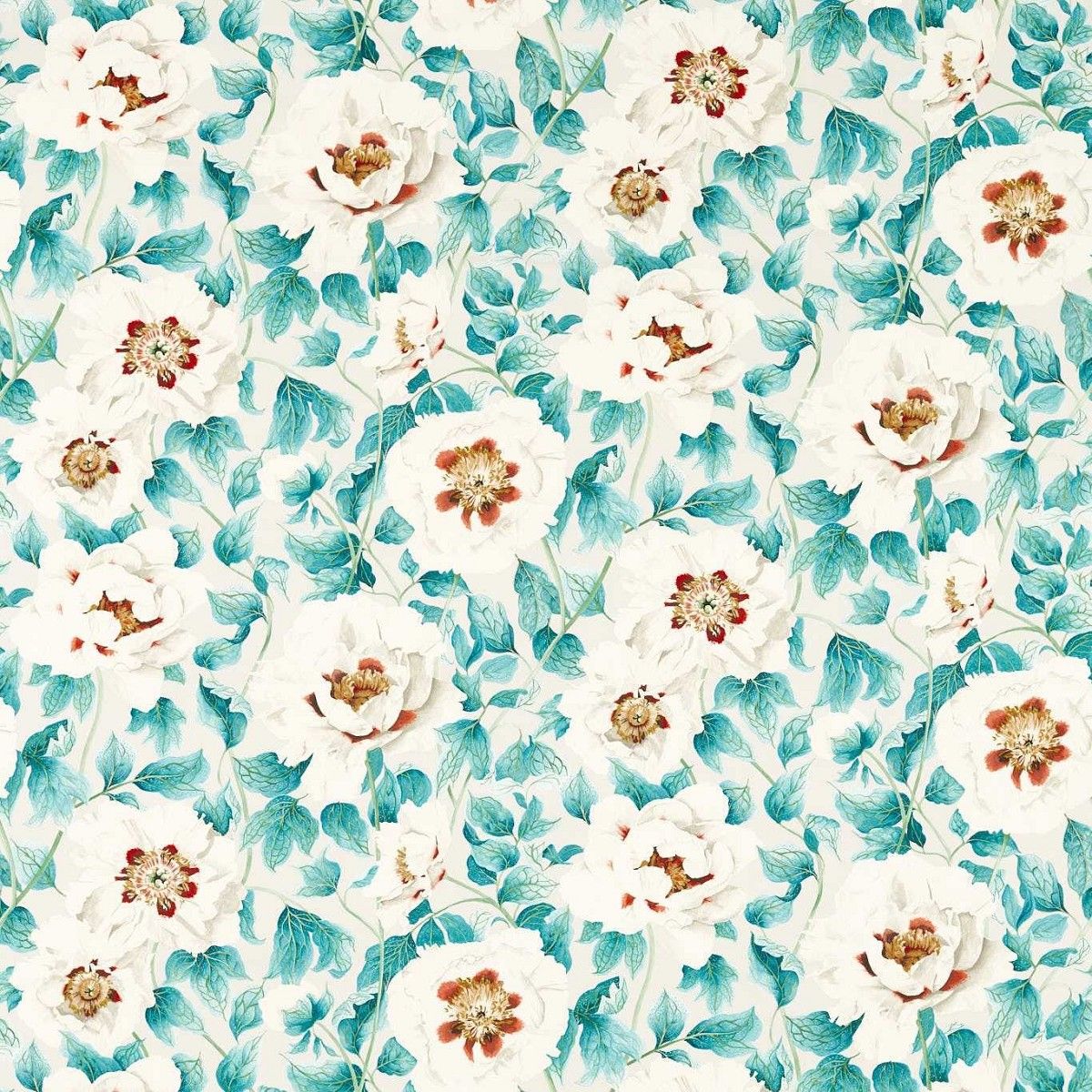 Florent Hempseed/Lagoon/Rosehip Fabric by Harlequin