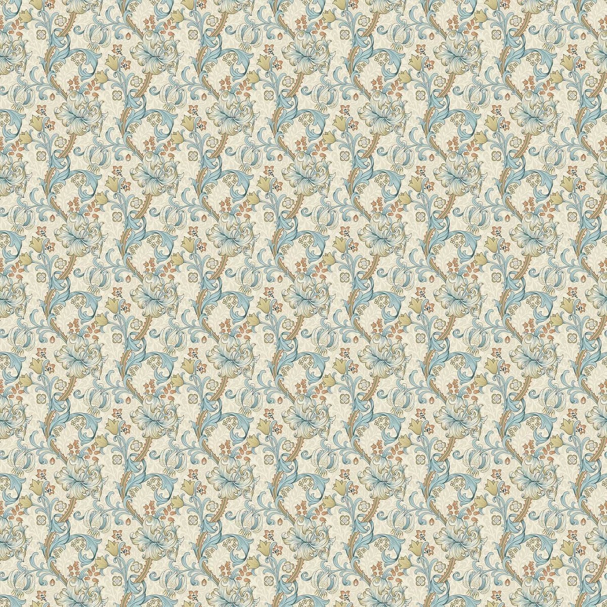 Golden Lily Linen/Teal Fabric by Clarke & Clarke