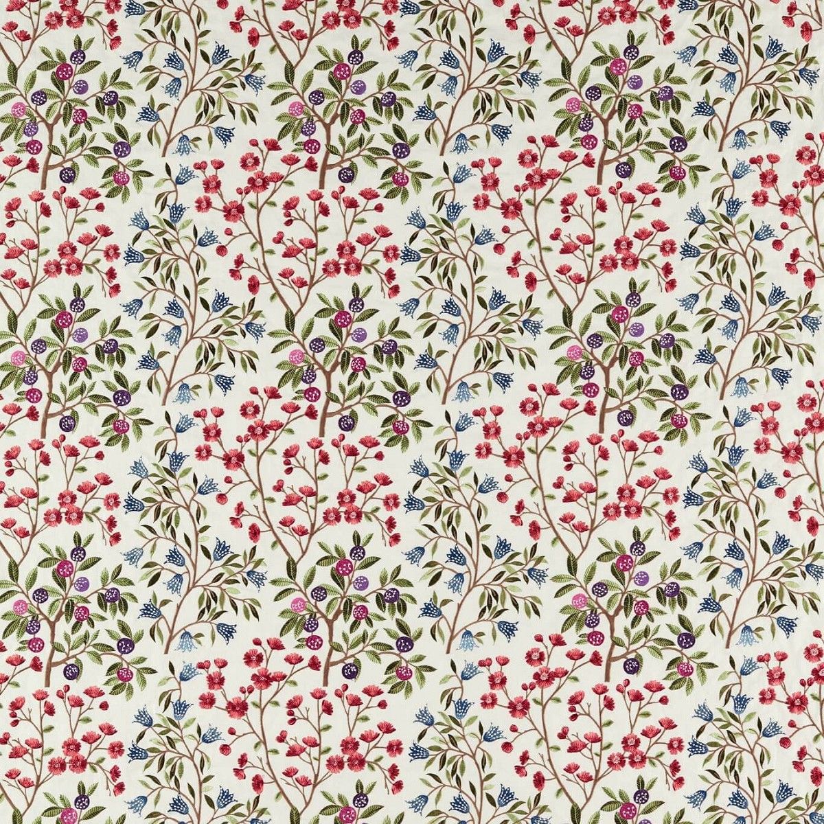 Foraging Embroidery Meadow Violet Fabric by Sanderson
