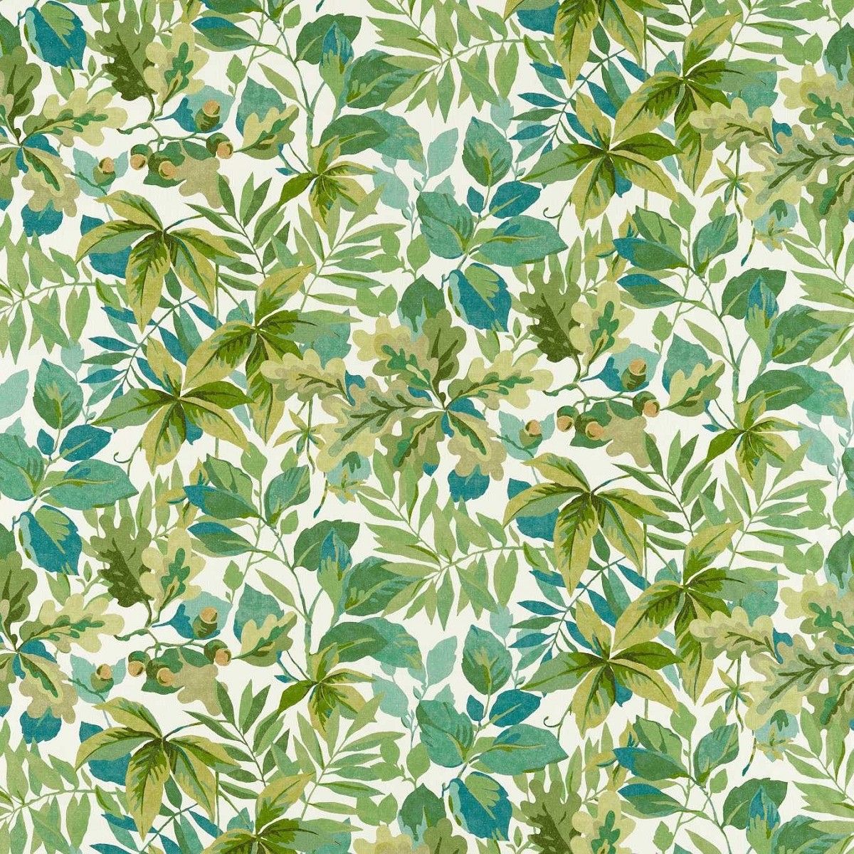 Robins Wood Forest Green/Sap Green Fabric by Sanderson